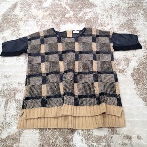 🍒 2/$22 Club Monaco Plaid & Leather Top